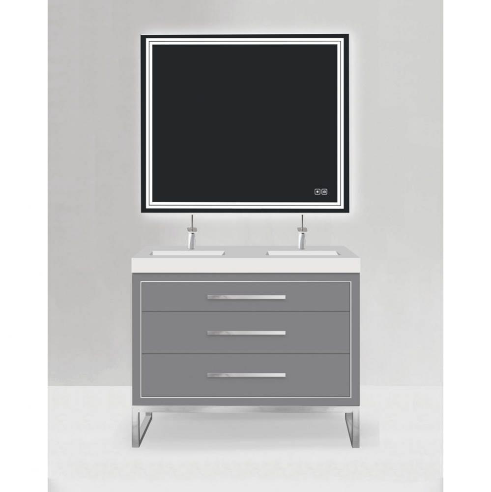 Estate 48D'' Free Standing Vanity Cabinet in Studio Grey/HW: No handles - Feet in  Polis