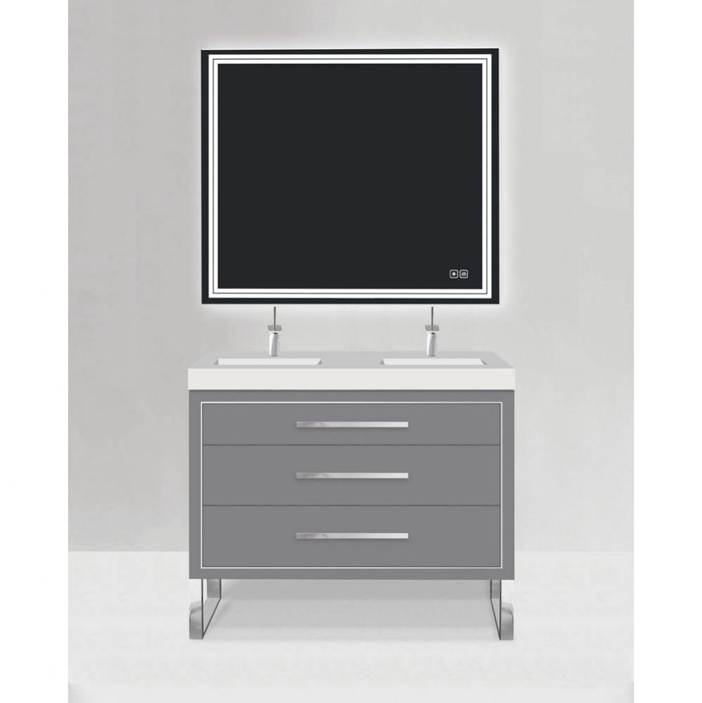Estate 48D'' Free Standing Vanity Cabinet in Studio Grey/HW: Polished Chrome(PC)