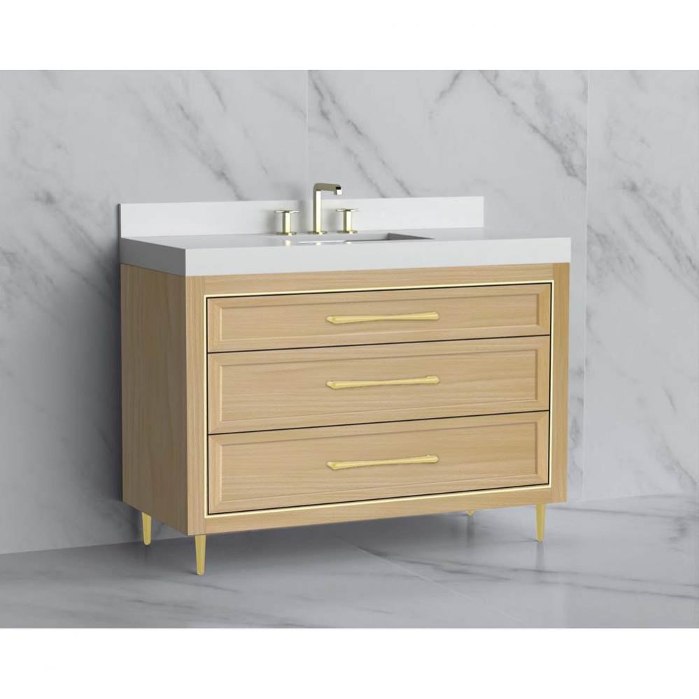Vision 48C'' Free standing Vanity Cabinet in Natural Oak/HW: Handle & Feet Polished
