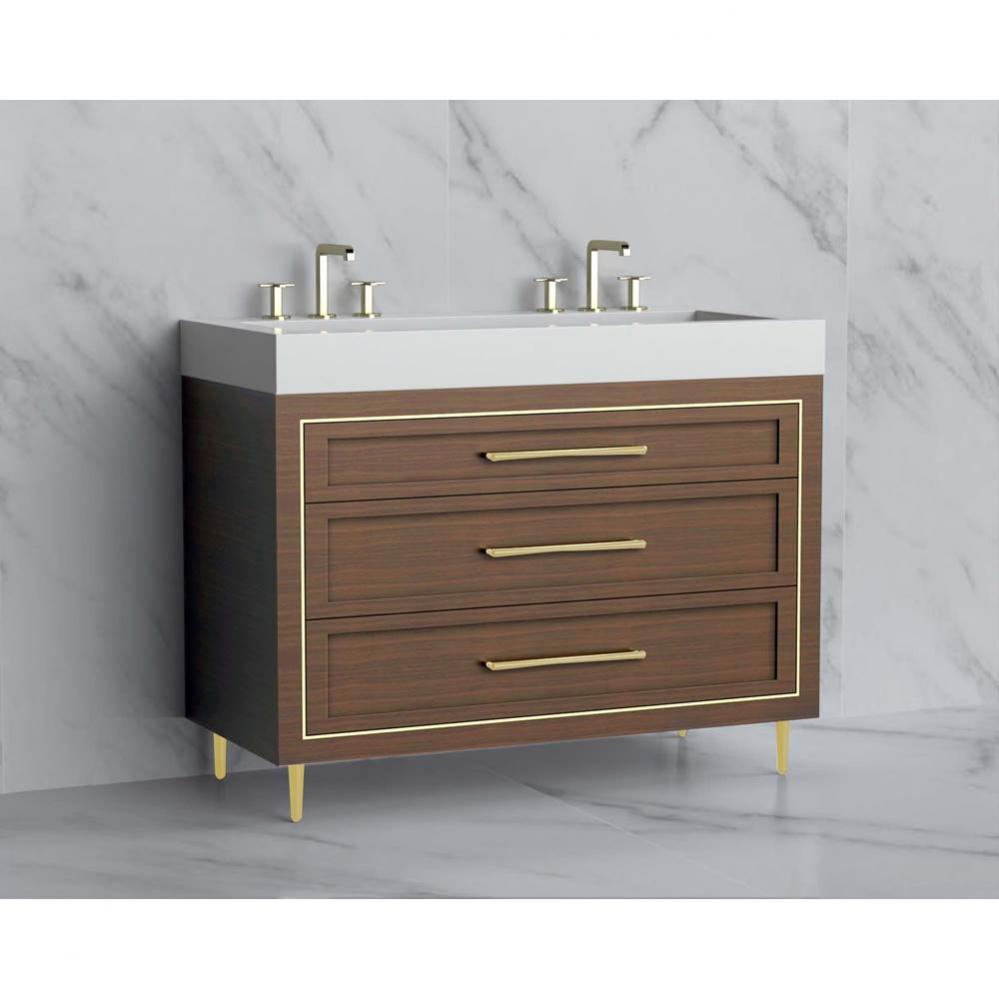 Vision 48D'' Free standing Vanity Cabinet in Brandy/HW: Handles/Feet Polished Chrome(PC)