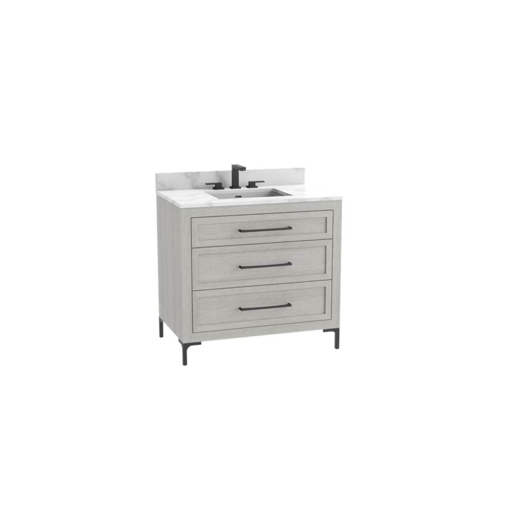 Vision SE 48C'' Free standing Vanity Cabinet in Coastal Grey/HW: Handles/Feet Polished C