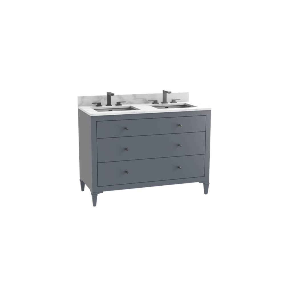 Legacy 48D'' Free standing Vanity Cabinet in Studio Grey/HW: Polished Chrome(PC)