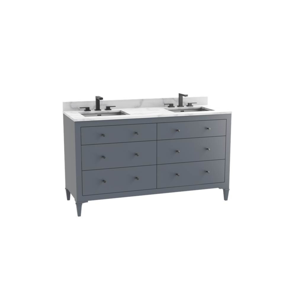 Legacy 60D'' Free standing Vanity Cabinet in Studio Grey/HW: Polished Chrome(PC)