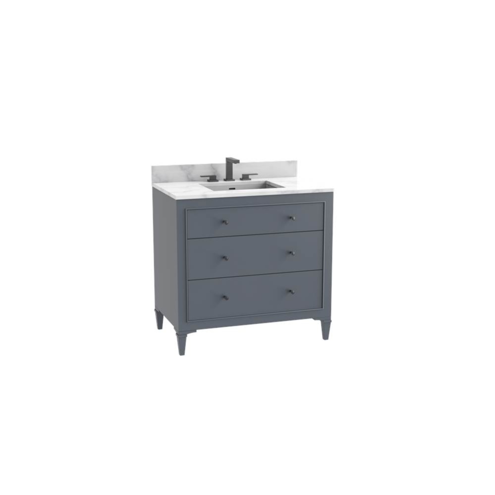 Classique 48C'' Free standing Vanity Cabinet in Studio Grey/HW: No Handles