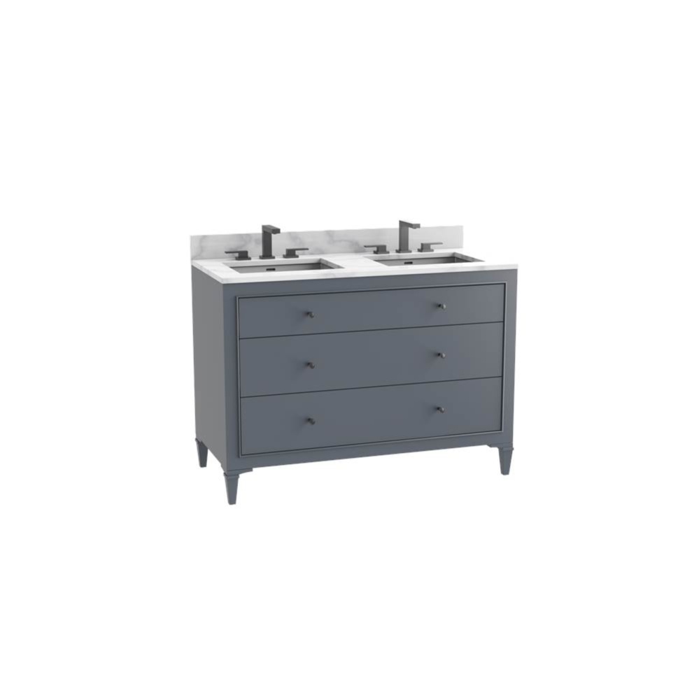 Classique 48D'' Free standing Vanity Cabinet in Studio Grey/HW: No Handles