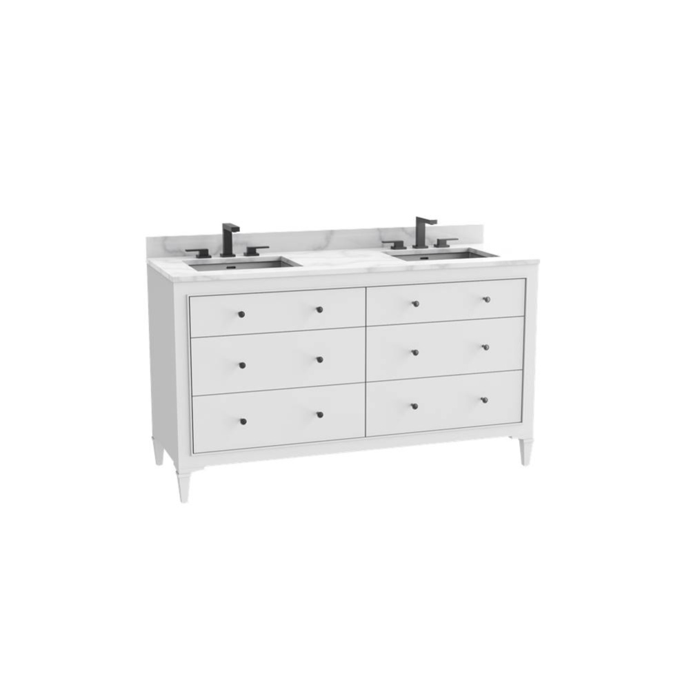 Classique 72D'' Free standing Vanity Cabinet in White/HW: Polished Chrome(PC)