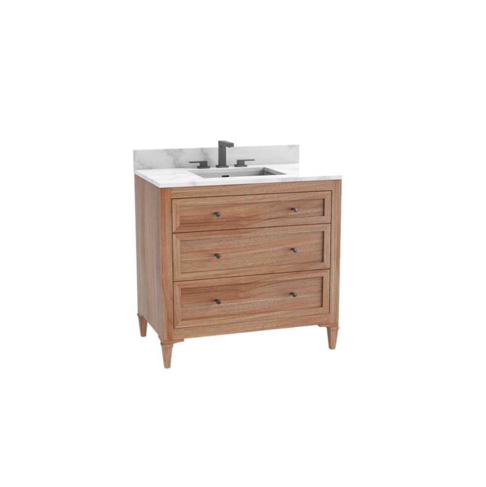 Heirloom 48C'' Free standing Vanity Cabinet in Natural Walnut/HW: Polished Chrome(PC)