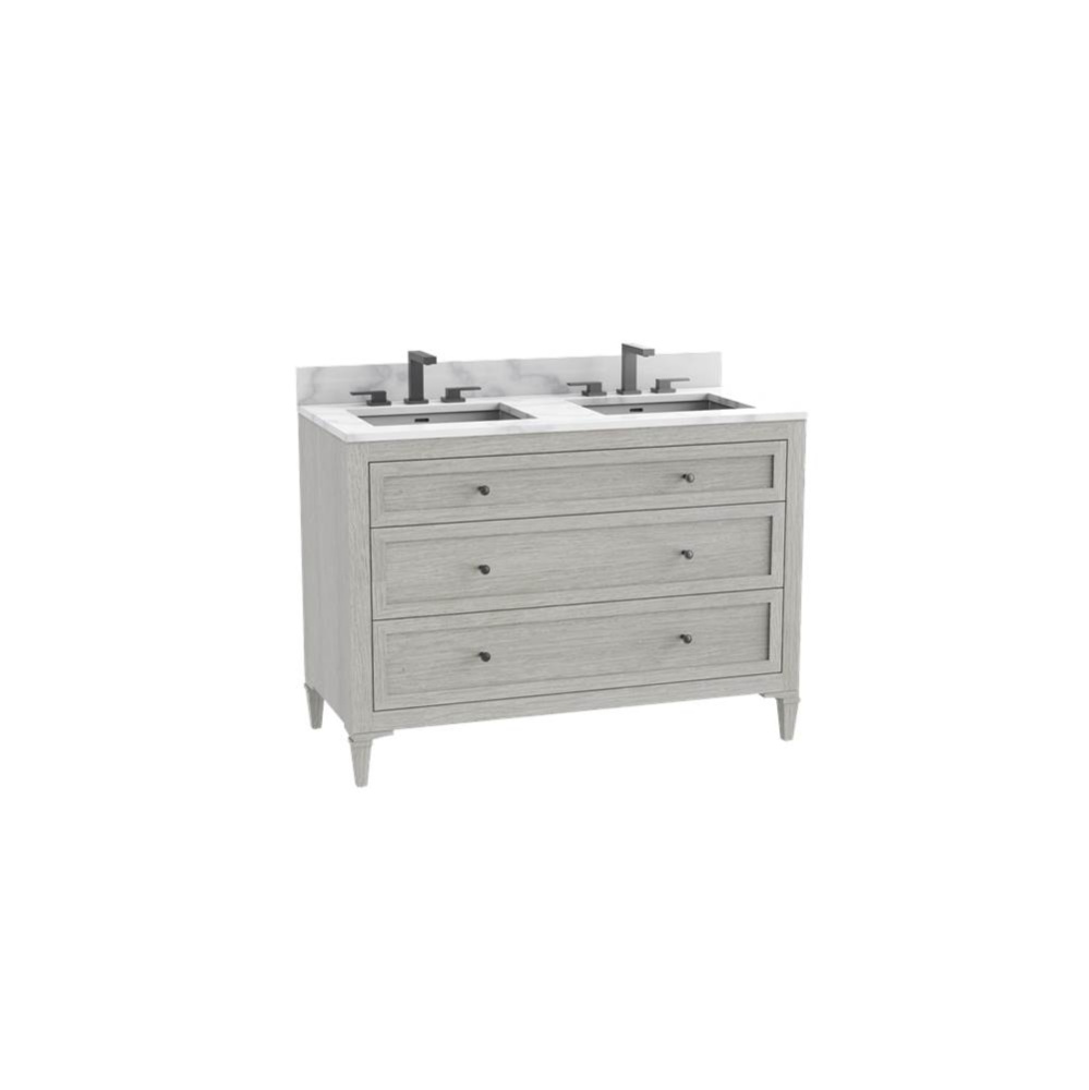 Heirloom 48D'' Free standing Vanity Cabinet in Coastal Grey/HW: No Handles