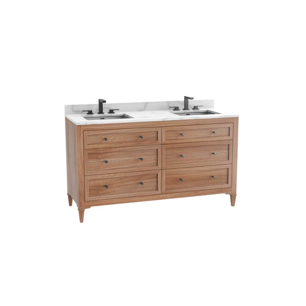 Heirloom 72D'' Free standing Vanity Cabinet in Natural Walnut/HW: Polished Chrome(PC)