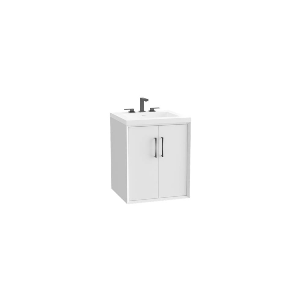 Echo 30'' Wall Hung Vanity Cabinet in White/HW: Polished Chrome(PC)
