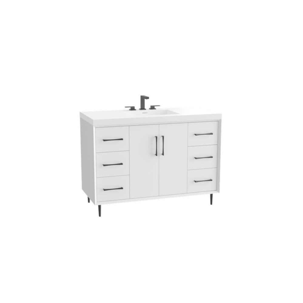 Homage 48C'' Free Standing Vanity Cabinet in White/HW: Polished Chrome(PC)