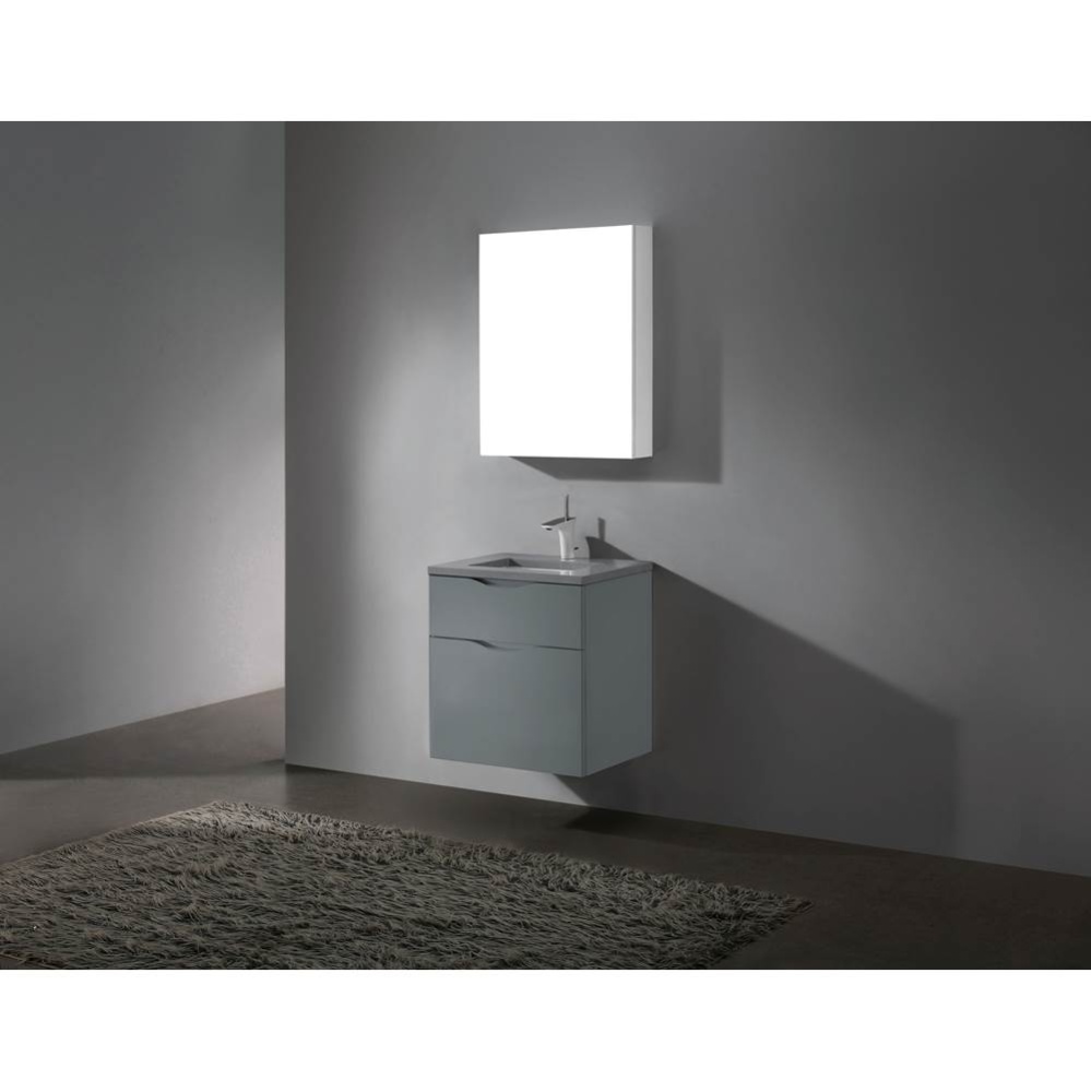 Bolano 24'' Wall hung Vanity Cabinet Studio Grey Finish