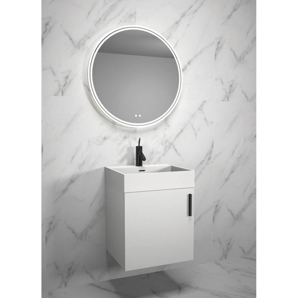 Compact 20'' Wall Hung Vanity Cabinet White/HW: Polished Chrome(PC)