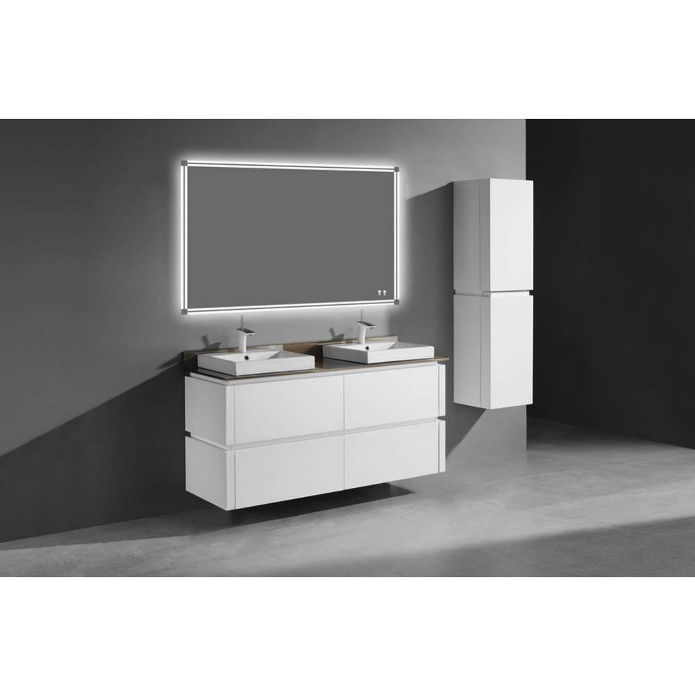 Cube 60D'' Wall hung  Vanity Cabinet in White
