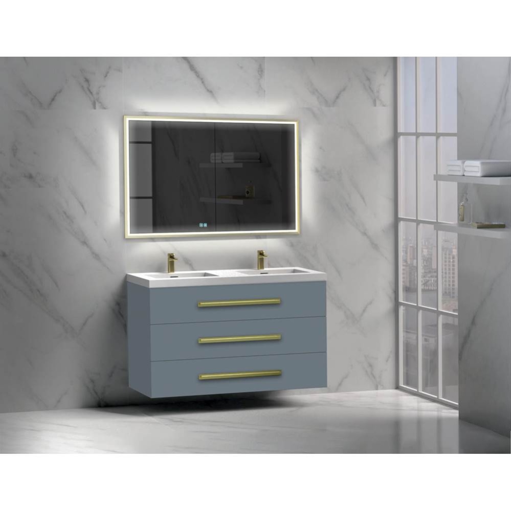 Epic 48D'' Wall hung  Vanity Cabinet Studio Grey Finish/HW: No Handles