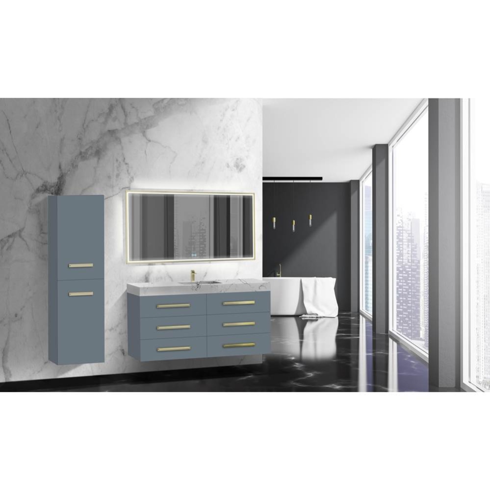 Epic 60C'' Wall hung Vanity Cabinet Studio Grey Finish/HW: Polished Chrome(PC)