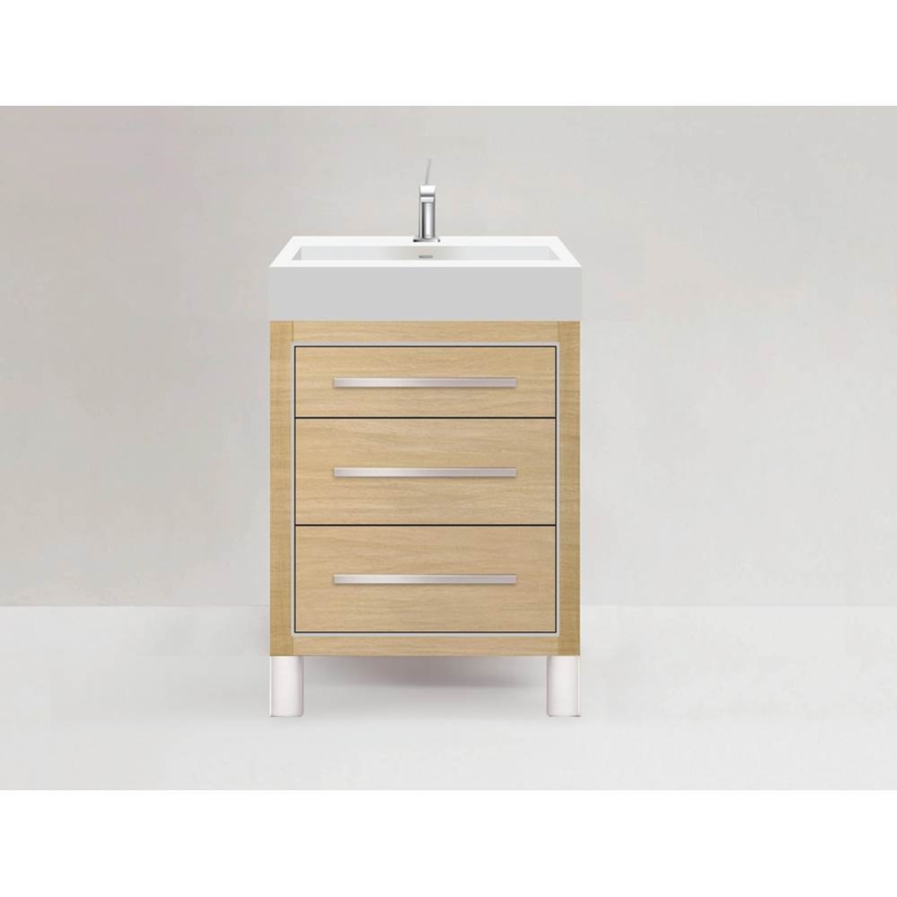 Estate 24'' Free Standing Vanity Cabinet in Natural Oak/HW: Polished Chrome(PC)