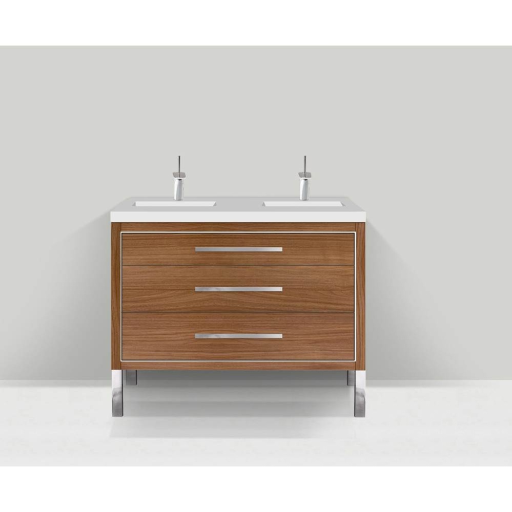 Estate 48D'' Free Standing Vanity Cabinet in Natural Walnut/HW: Polished Chrome(PC)