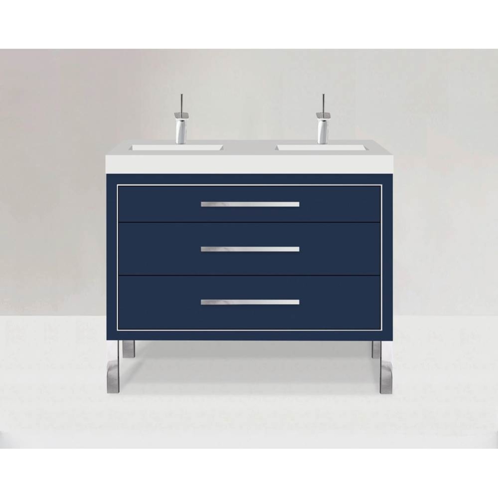 Estate 48D'' Free Standing Vanity Cabinet in Sapphire/HW: Polished Chrome(PC)
