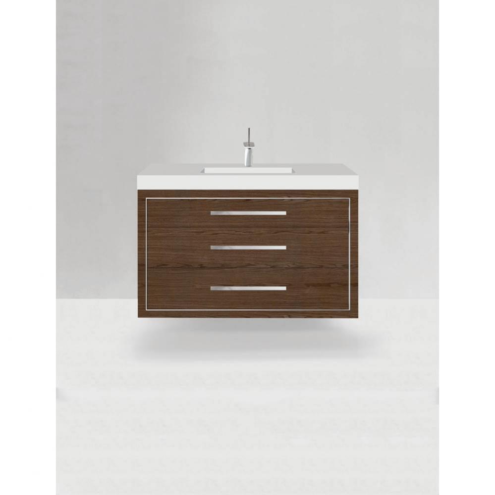 Villa 48C'' Wall hung  Vanity Cabinet in Brandy/HW: Polished Chrome(PC)