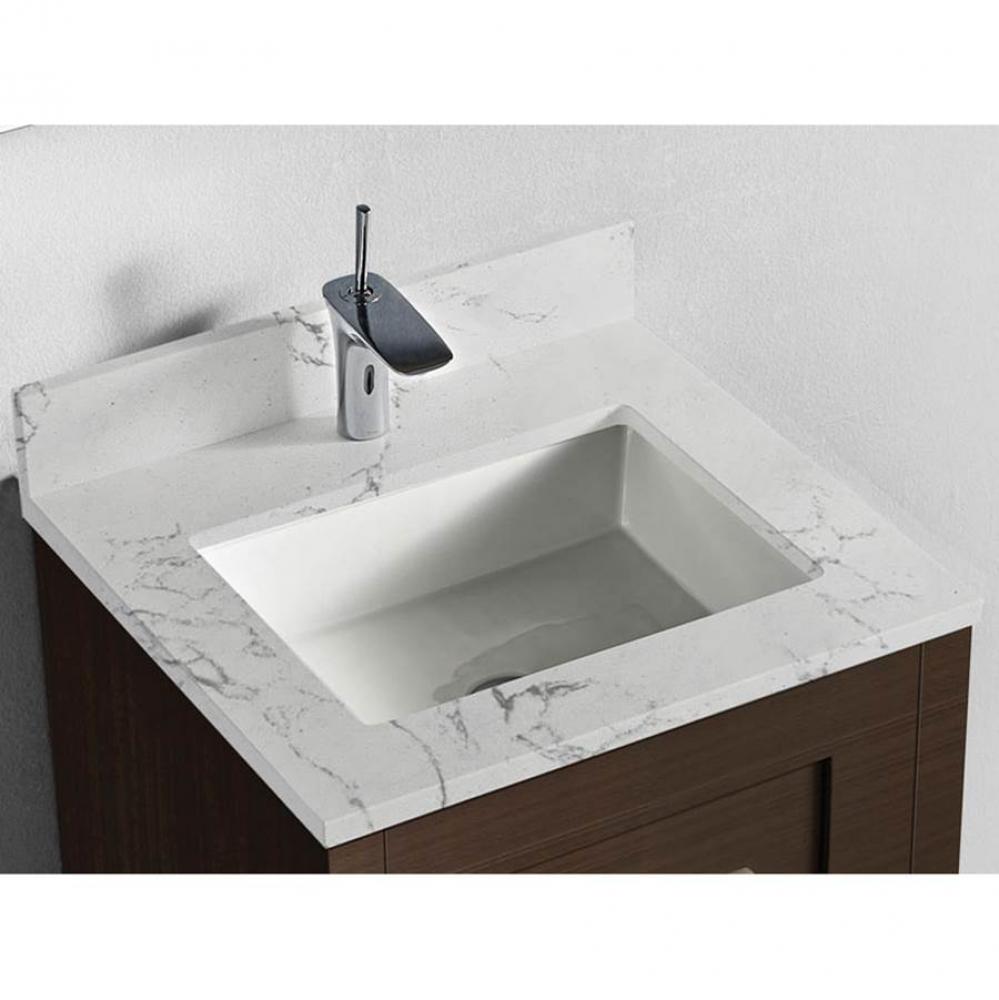 Quartzstone Countertop,  24'' x 18'' x 3/4'', Single Faucet Hole in
