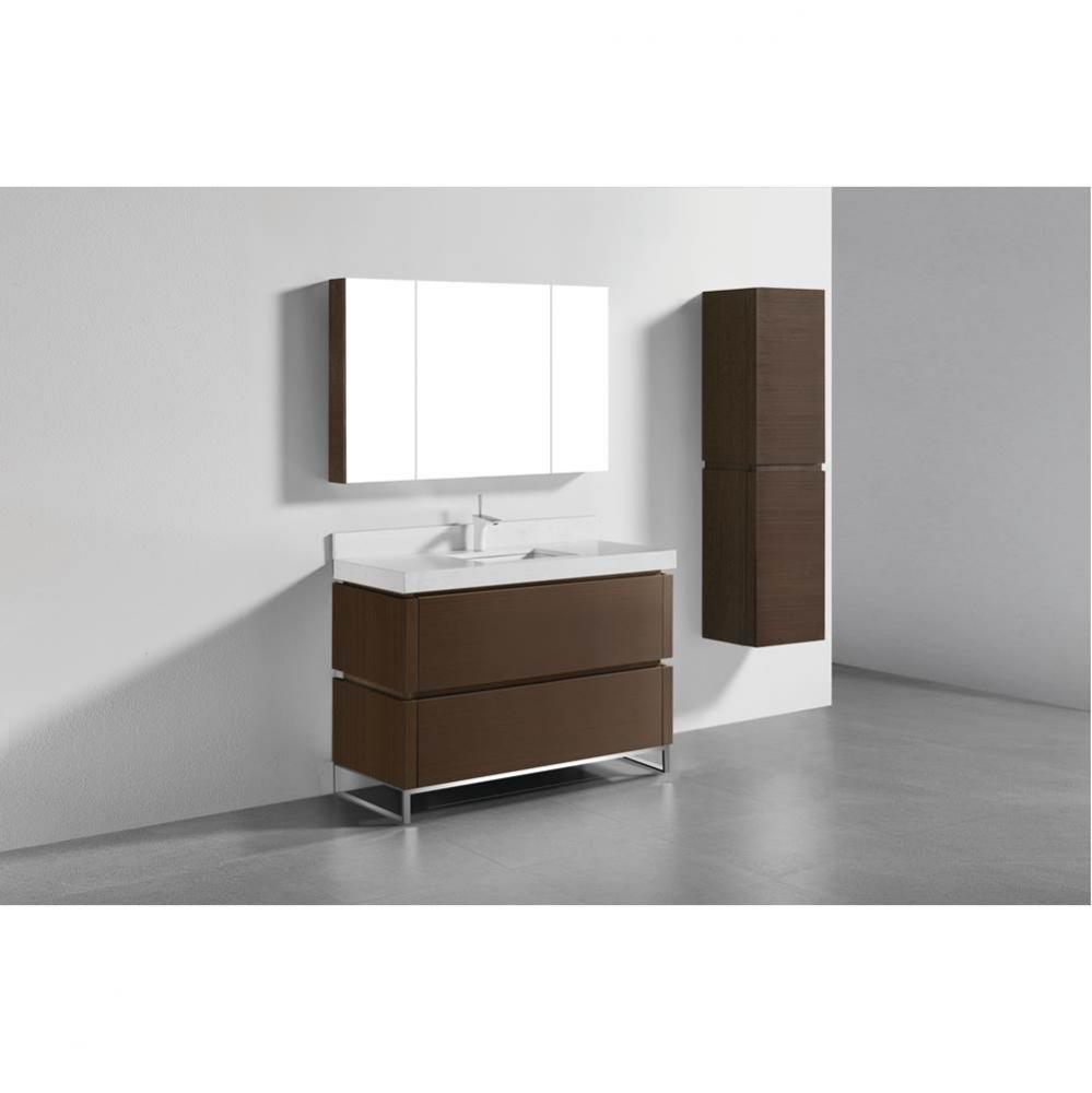 Metro 48C'' Free Standing  Vanity Cabinet in  Walnut/HW: Polished Chrome(PC)