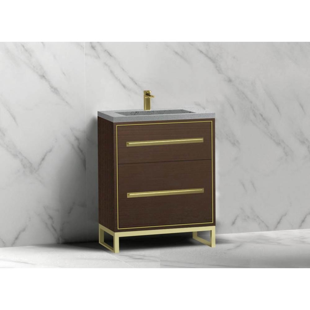 Pinnacle  24'' Free Standing Vanity Cabinet in Walnut/HW:  Polished Chrome(PC)