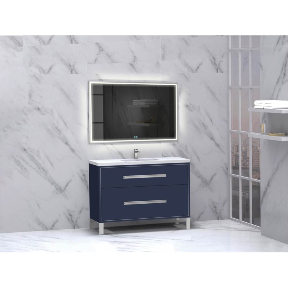 Pinnacle  48C'' Free Standing Vanity Cabinet in Sapphire/HW:  Polished Chrome(PC)