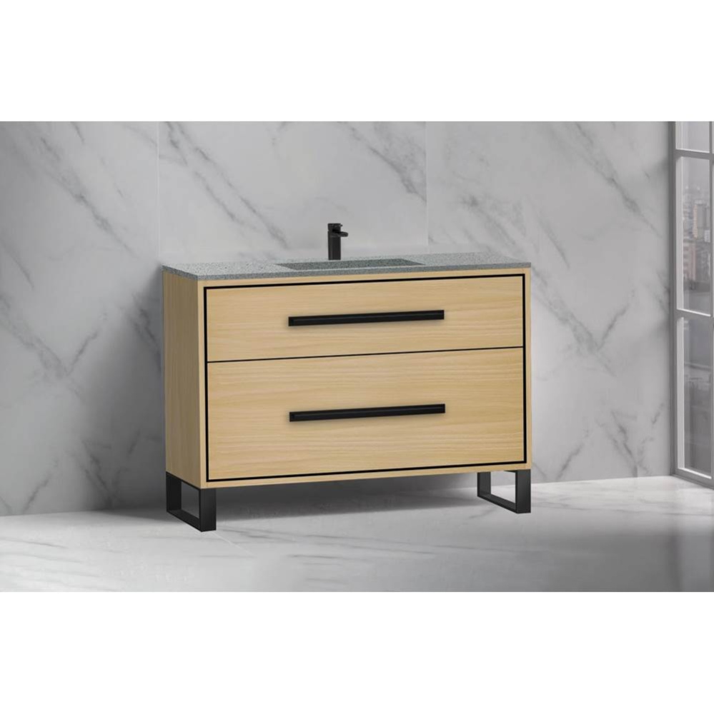 Pinnacle  48C'' Free Standing Vanity Cabinet in Natural Oak/HW:  Polished Chrome(PC)