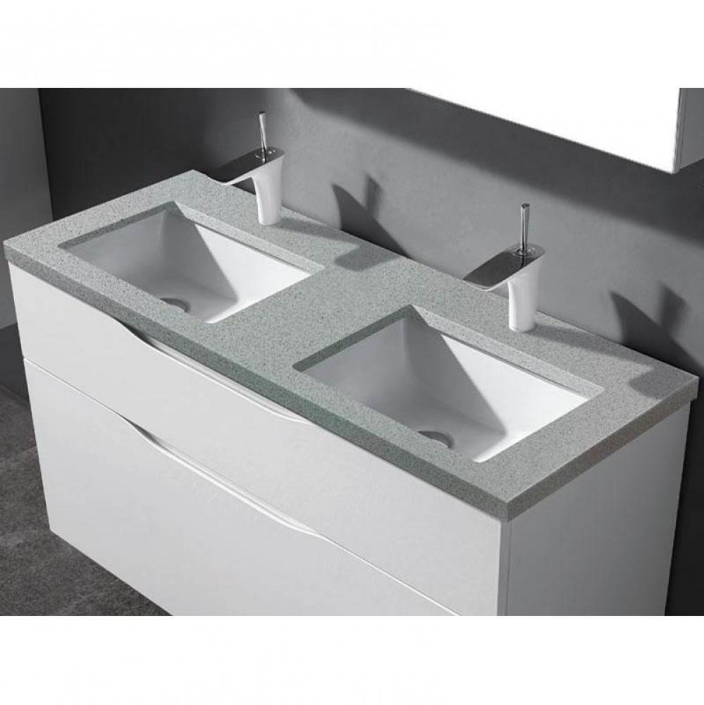 Quartzstone Countertop,  48'' x 18'' x 3/4'', Double Basin,  Single