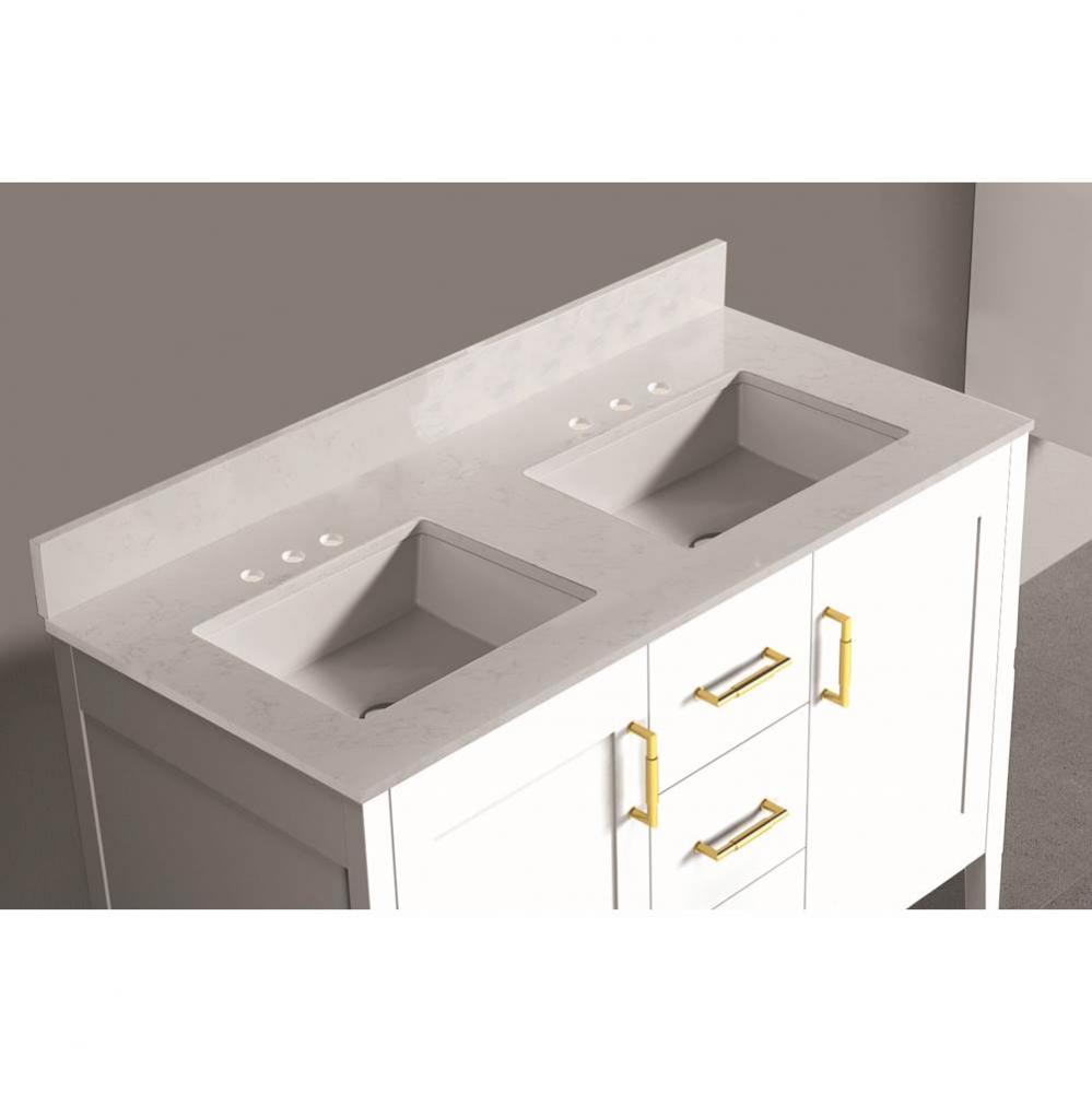 Quartzstone Countertop,  48'' x 18'' x 3/4'', Double Basin,  8'