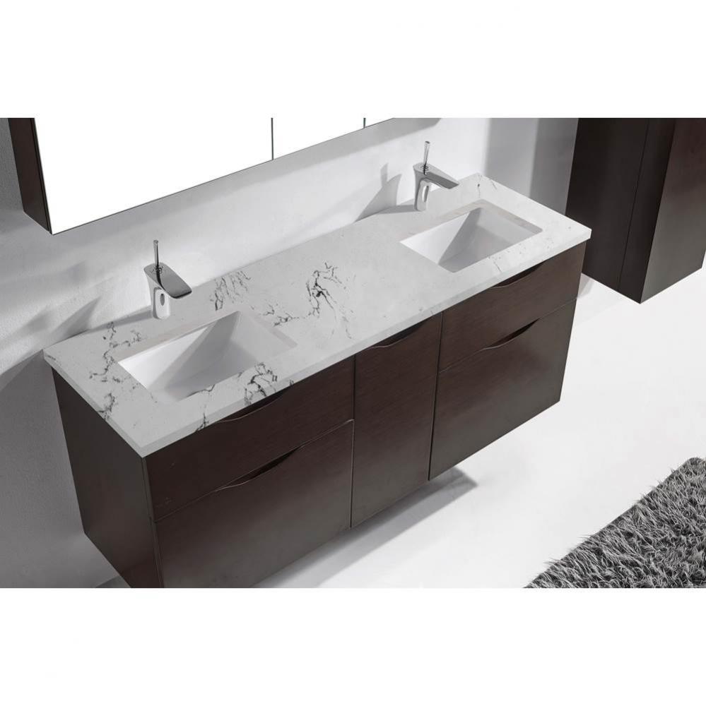 Quartzstone Countertop,  60'' x 18'' x 3/4'', Double Basin,  Single