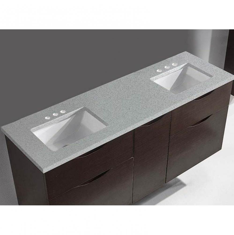 Quartzstone Countertop,  60'' x 18'' x 3/4'', Double Basin,  8'