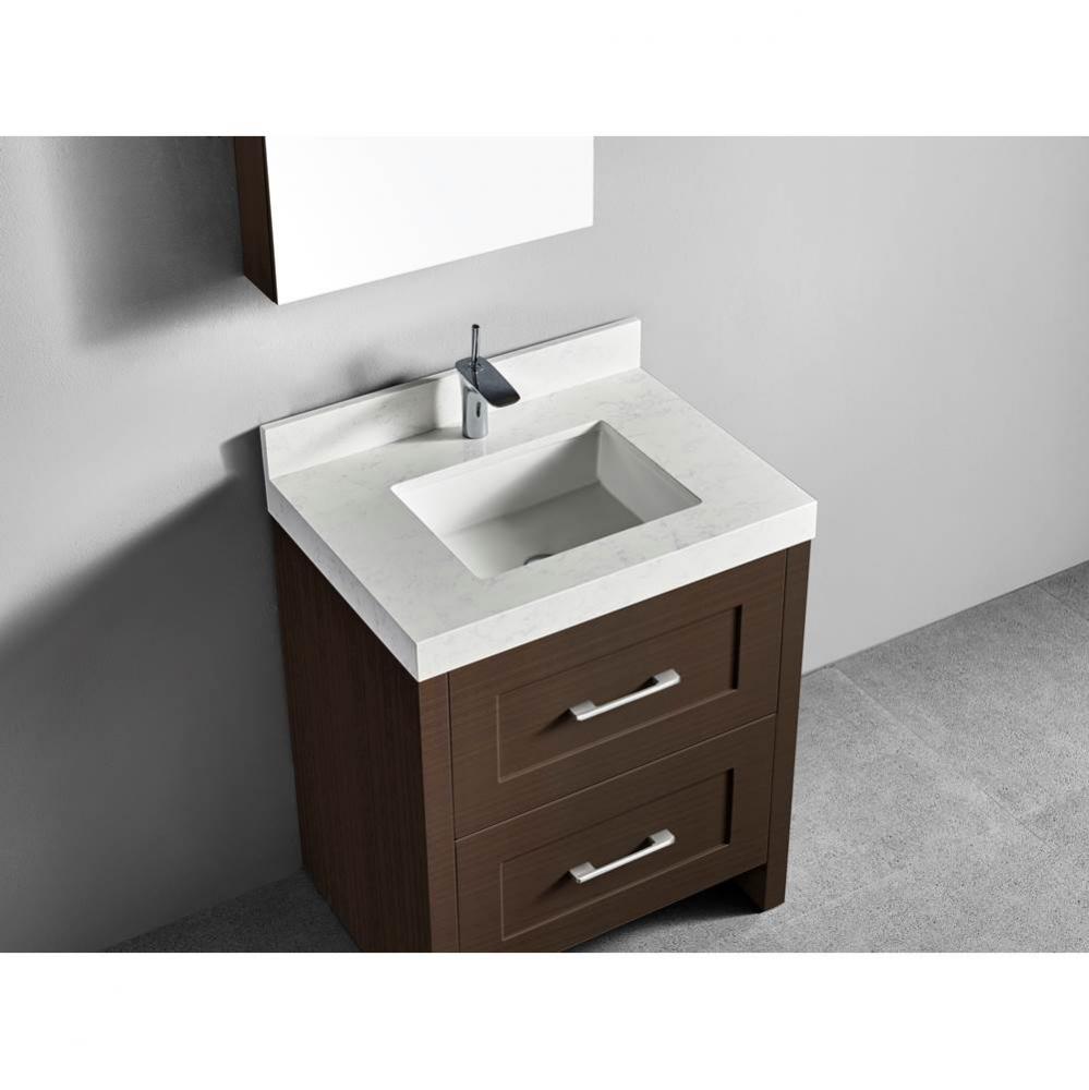 Quartzstone Countertop,  30'' x 18'' x 3/4'', Single Faucet Hole in