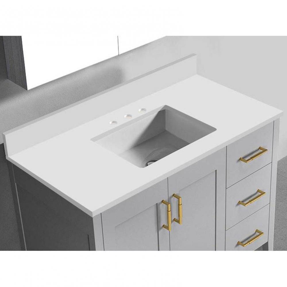 Quartzstone Countertop,  42'' x 18'' x 3/4'', 8'' Widespre