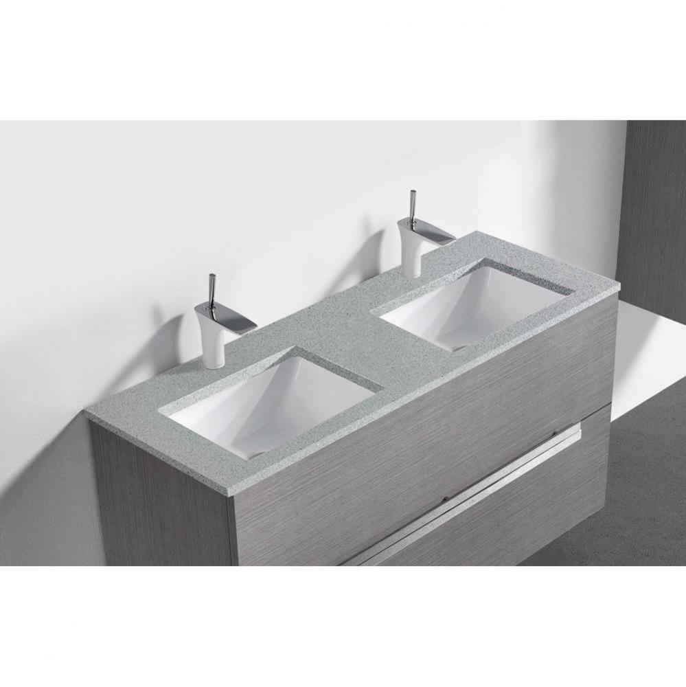 Quartzstone Countertop,  48'' x 18'' x 3/4'', Double Basin,  Single