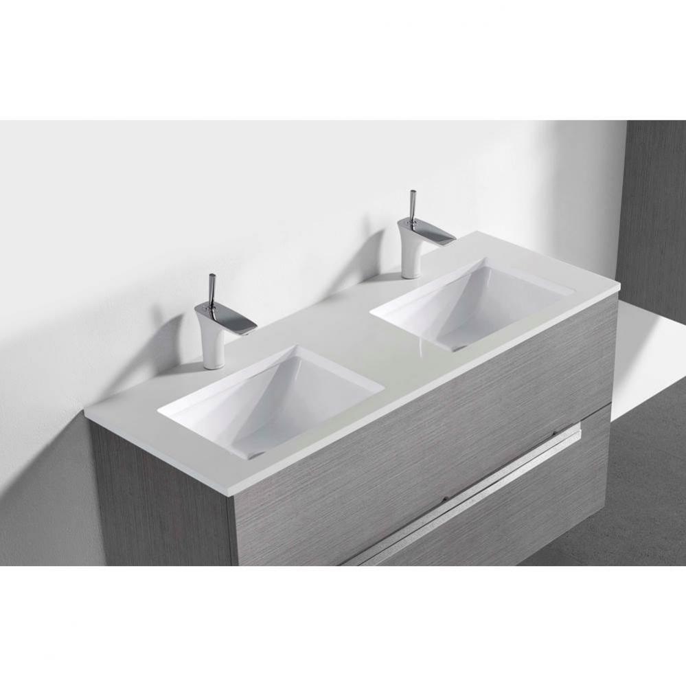 Quartzstone Countertop,  48'' x 18'' x 3/4'', Double Basin,  Single