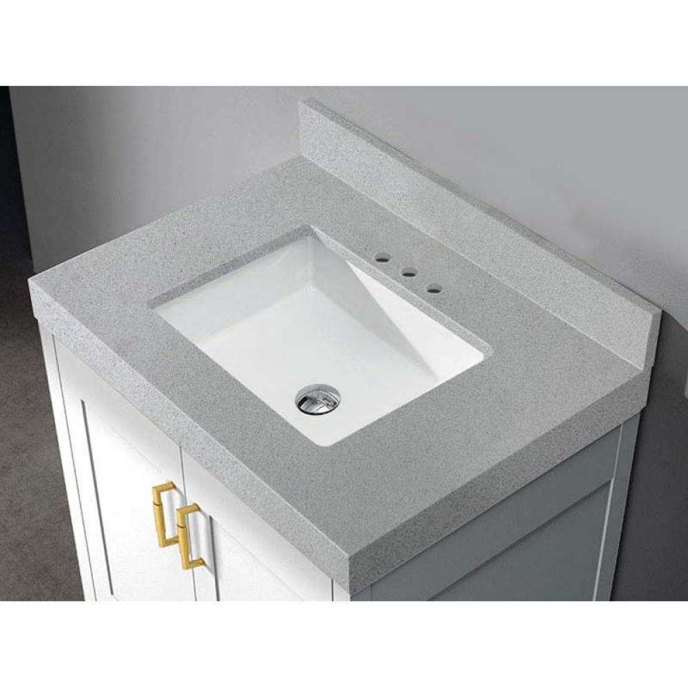 Quartzstone Countertop,  36'' x 22'' x 3'', 8'' Widespread