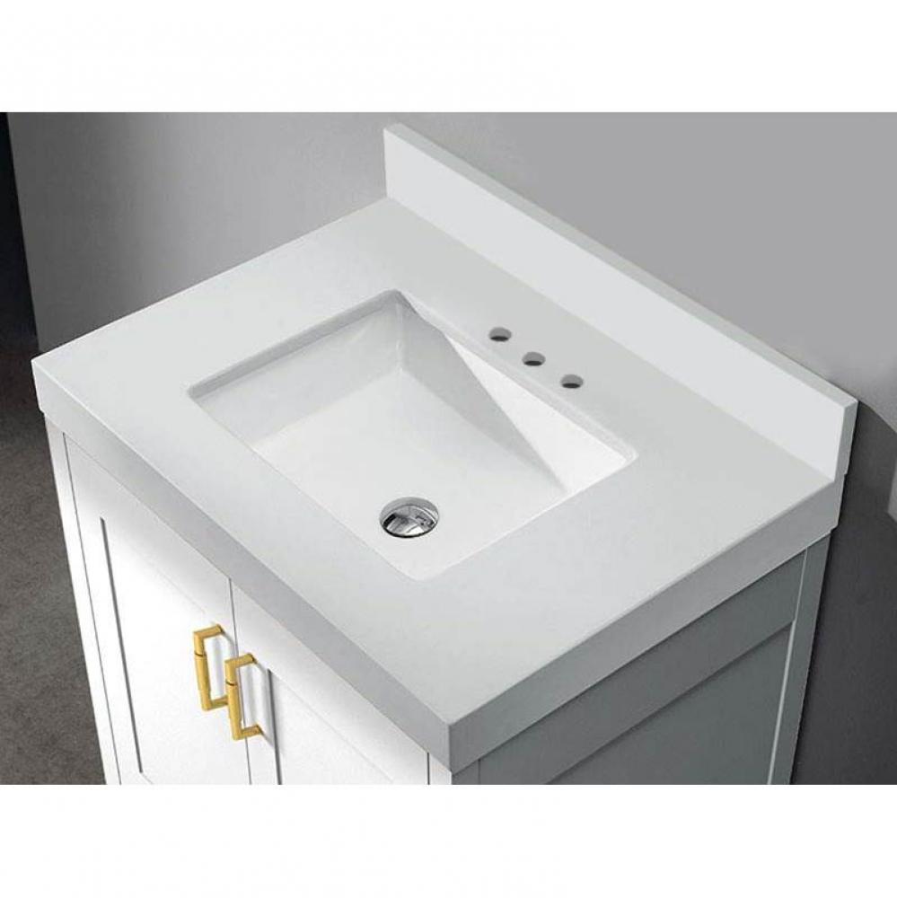 Quartzstone Countertop,  36'' x 22'' x 3'', 8'' Widespread