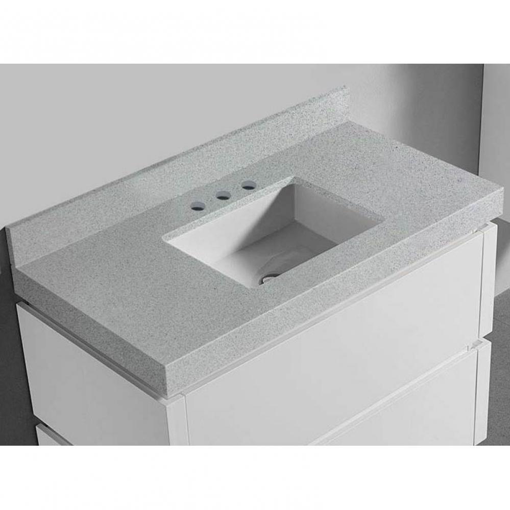 Quartzstone Countertop,  42'' x 22'' x 3'', 8'' Widespread