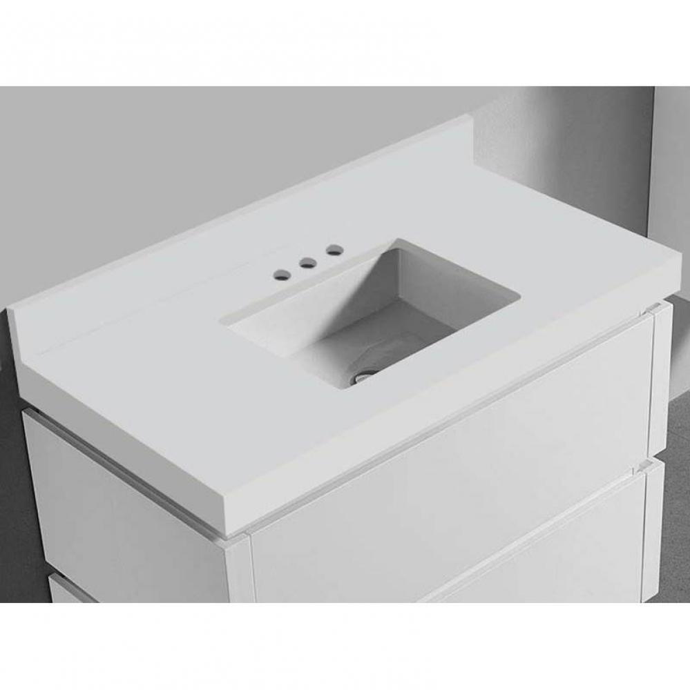 Quartzstone Countertop,  42'' x 22'' x 3'', 8'' Widespread