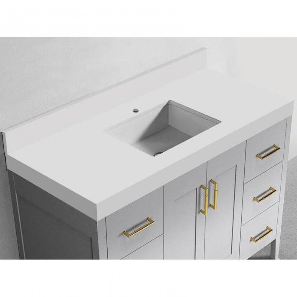 Quartzstone Countertop,  48'' x 22'' x 3'', Single Basin,  Single Fa