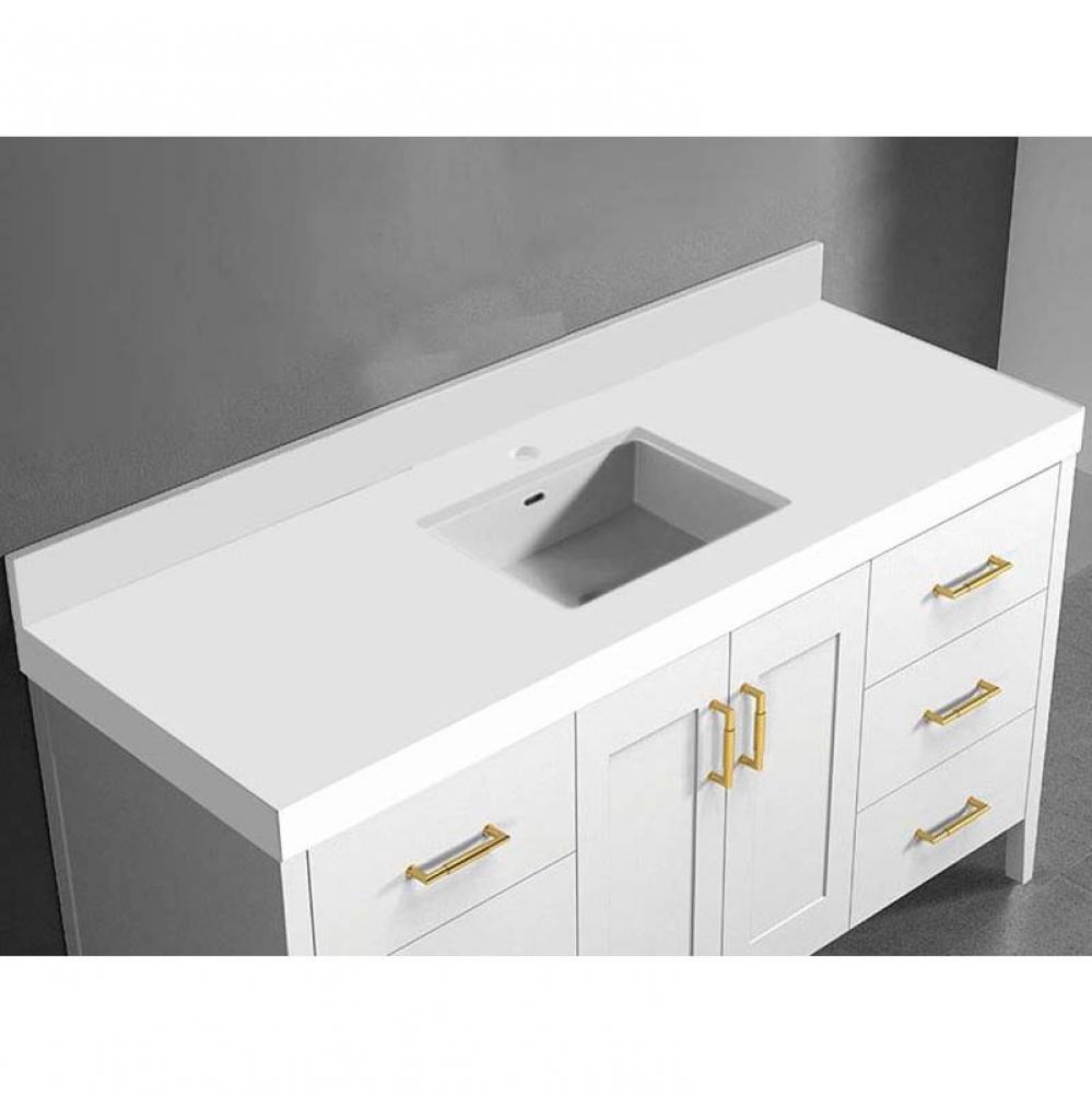 Quartzstone Countertop,  60'' x 22'' x 3'', Single Basin,  Single Fa