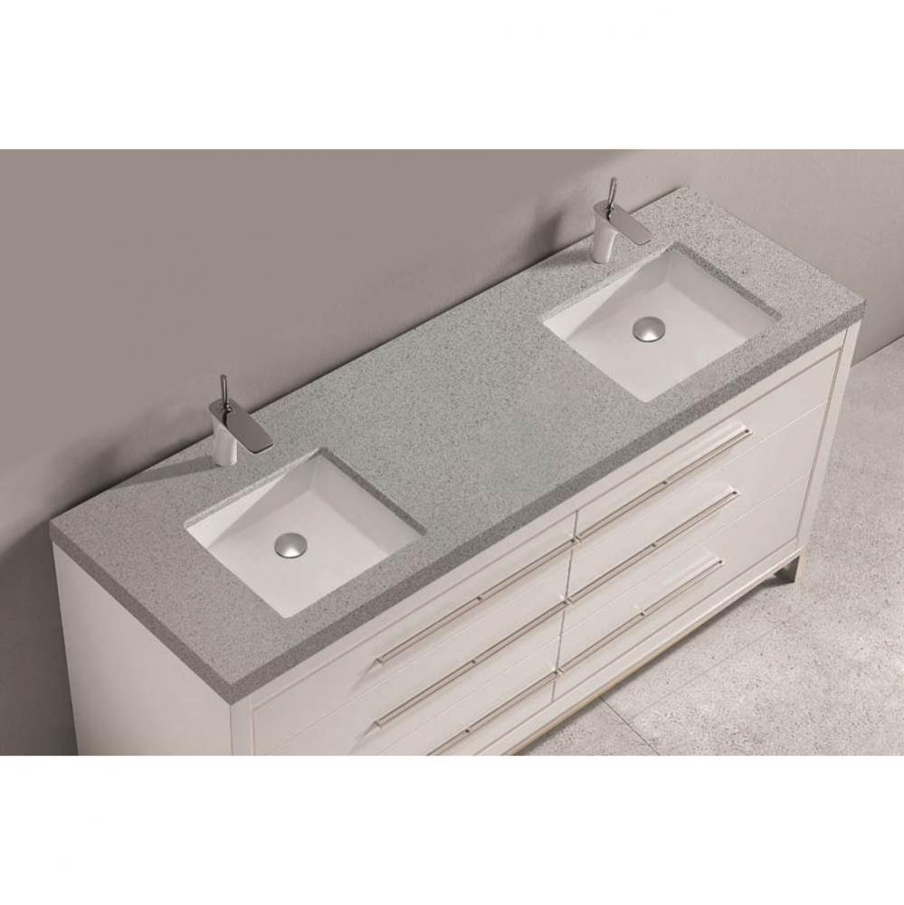 Quartzstone Countertop,  72'' x 22'' x 3'',  Single Faucet Hole in S