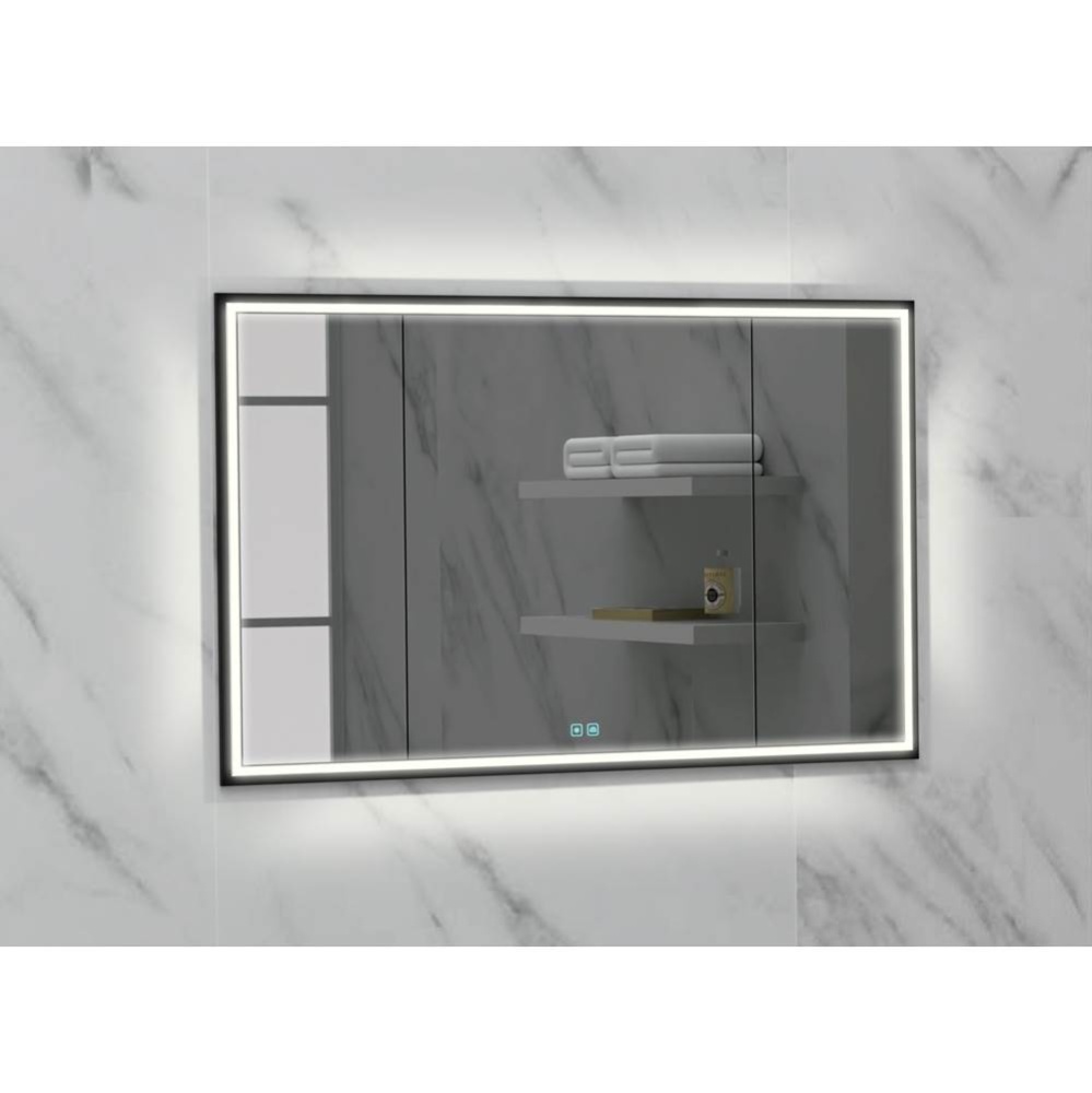 Illusion Lighted Mirrored Cabinet, Recessed Mount, 48'' x 36'' x 4-3/4'&a