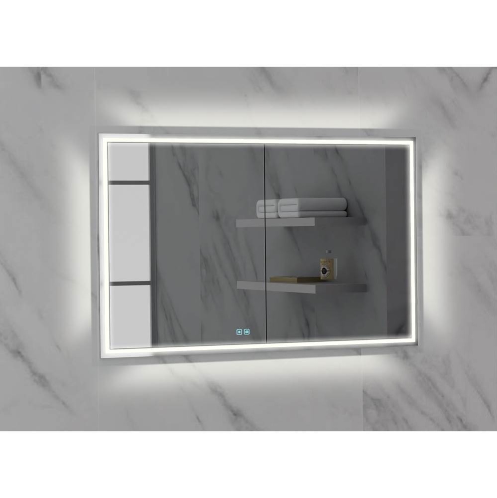 Illusion Lighted Mirrored Cabinet, Recessed Mount, 48'' x 36'' x 4-3/4'&a