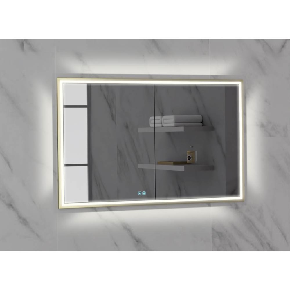 Illusion Lighted Mirrored Cabinet, Recessed Mount, 48'' x 36'' x 4-3/4'&a
