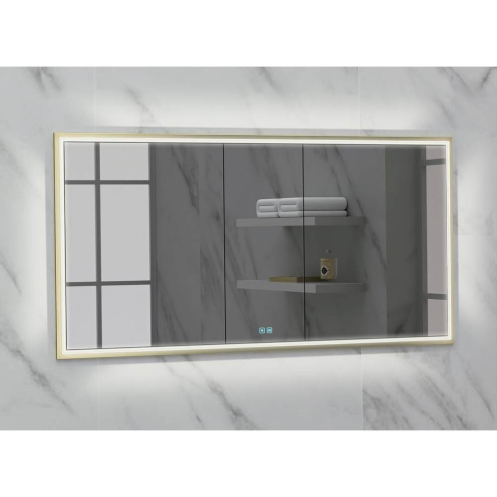 Illusion Lighted Mirrored Cabinet, Recessed Mount, 60'' x 36'' x 4-3/4'&a