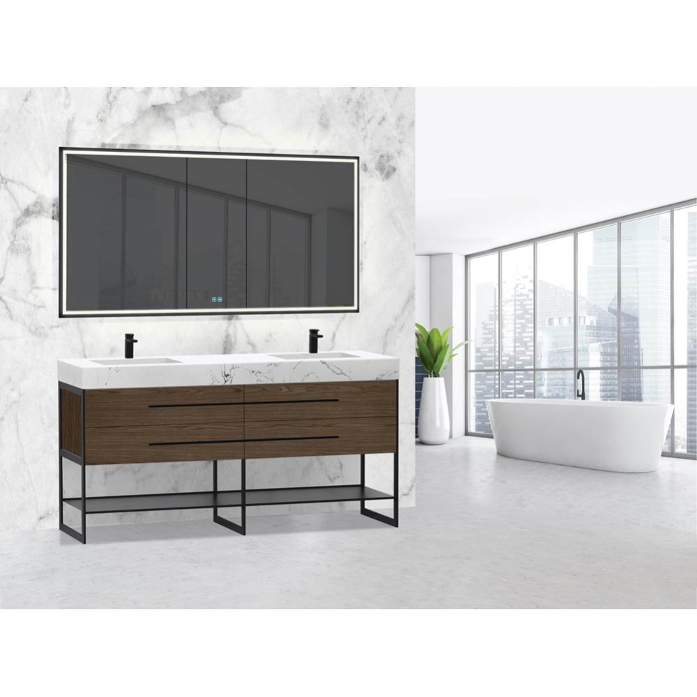 Silhouette 72'' Free standing Vanity Brandy/HW: Polished Chrome(PC)