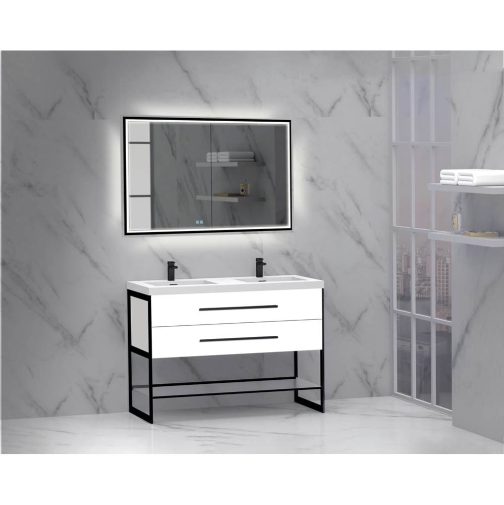 Silhouette 48D'' Free standing Vanity White/HW: Polished Chrome(PC)